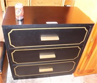 Black & Gold Three Drawer Dresser
