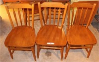 Set of 3 Boling Chair Co. Solid Oak Chairs