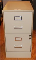 Metal 2 Drawer File Cabinet w/ Key - B