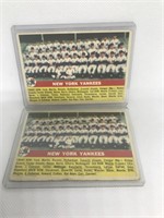 (2) 1956 Topps Team Cards - #251 New York Yankees