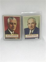 (2) 1956 Topps Baseball Presidents- #1 & #2 (HOF)