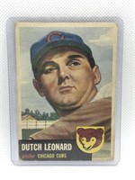 1953 Topps Baseball Card- #155 Dutch Leonard