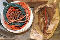 Many Outdoor Extension Cords w/ Bucket