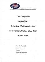 Candle Lake Curling Club Membership 2021/2022