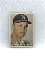 1957 Topps Baseball Card - #250 Ed Mathews (HOF)