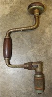 Vintage Hand Drill with Wooden Handles - B