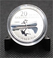The Canoe 2011 $20 - 9999 Silver 8 Gram Coin