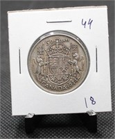 1944 Canadian 50-Cent 80% Silver $0.50