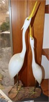 Wooden Decor Statue of Egrets
