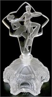 Signed R. Lalique Perfume Bottle with Man & Woman.