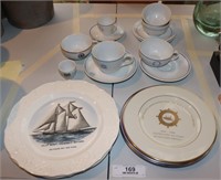 Nautical Decorative Plates w/ Tea Cups