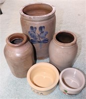 Cowden & Wilcox Crock, R.R.P Co Pottery, & More