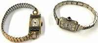 Lot of 2 Art Deco Ladies' Watches w/14K Cases.