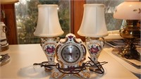 Devereaux Vintage Table Lamps & Clock Set