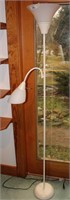 White Floor Lamp with Adjustable Reading Light