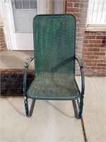 Vintage Metal & Cane Porch Chair