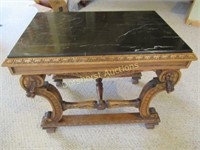 BLACK MARBLE-TOP (CRACKED-REPAIRED-SOLID) 26.5"W