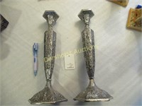 PAIR OF CRESCENT SILVER QUAD SILVERPLATE
