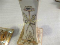 2 LIMOGES FRANCE BC SIGNED G. FARRELLY CANDLESTICK