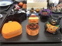 Halloween sequin & felt boxes, Hallmark/Ornaments.