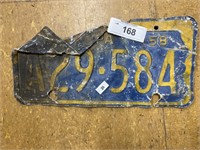 1958 Pa License Plate.