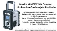 Makita XRM Cordless Job Site Radio
