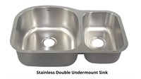 Kitchen Sink -Stainless Offset Double Undermount