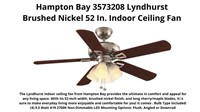 52" LED Brushed Nickel Ceiling Fan w Light Kit
