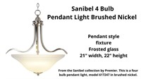 Sanibel 4 Bulb 
Pendant Light Brushed Nickel