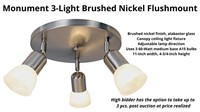 Monument 3-Light Brushed Nickel Flushmount