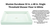 Mustee Durabase 32" x 48" Single Shower White