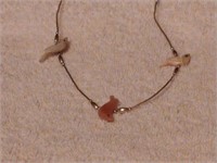 Necklace With Pink and White Birds