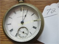 AJ DAUGHT "HEAVY" POCKET WATCH; NOT TESTED; 2 1/8