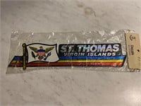 Vintage St Thomas Bumper Sticker New Foil