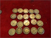 (20) Vintage advertising 5 cent token coins.