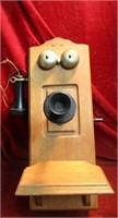 Stromberg Carlson Oak crank wall telephone.