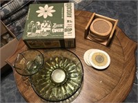 Vintage Hazelware Lyric Avocado Chip n Dip Set