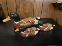 Collection of Three Painted Wood Duck Decoys