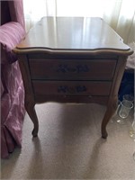 Vintage Mahogany Side Table w/ Two Drawers