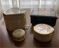 Collection of Decorative Trinket & Pill Boxes