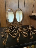 Hollywood Regency Twisted Wire Wall Sconces