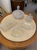 Assorted Collection of Cut Glass Dishes