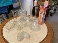 Assorted Collection of Pressed Glass Items