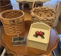 Collection of Assorted Folk Art Baskets & Boxes