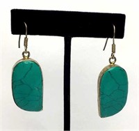 Turquoise Earrings Set in Sterling