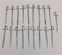 19 Sterling Horsd’oeuvres Sword Toothpicks