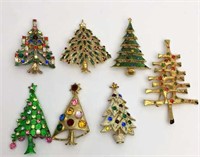 7 Vintage Christmas Pins