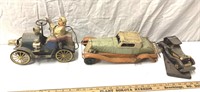 VTY of Vintage toy cars missing parts