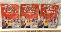 3 Vintage cut out gliders