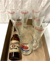 Schmidt beer glasses/beer bottle